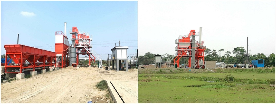 Pabrik pencampuran aspal batch DG Primach PM Lokasi kerja Bangladesh