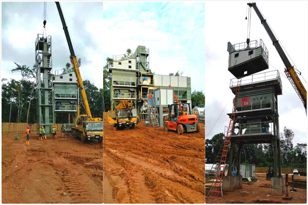 Instalasi pabrik pencampur aspal D&G Machinery India
